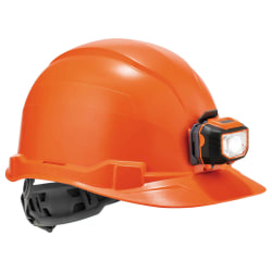 Ergodyne Skullerz 8970LED Class E Cap-Style Hard Hat And LED Light With Ratchet Suspension, Orange