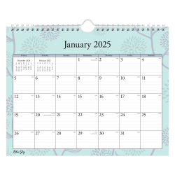 2025 Blue Sky Monthly Wall Calendar, 11" x 8-3/4", Rue Du Flore, January 2025 To December 2025