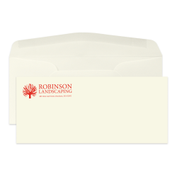 Custom 1-Color Flat Print #10 Envelopes, Ecru Smooth, 4-1/8" x 9-1/2", Off White, Box Of 250 Envelopes