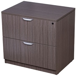 Boss Office Products 31"W x 22"D Lateral 2-Drawer File Cabinet, Driftwood/Beige