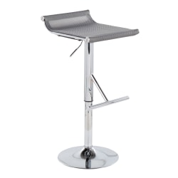 LumiSource Mirage Ale Contemporary Adjustable Bar Stool, Chrome/Silver