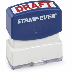 Trodat Stamp-Ever Pre-Inked DRAFT HERE Stamp - DRAFT - 0.55" Impression Width x 1.50" Impression Length - Red - 1 Each