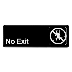 Alpine No Exit Signs, 3" x 9", Black, Pack Of 15 Signs