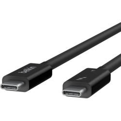 Belkin 6.6 ft Thunderbolt USB-C to USB-C Cable - 24 pin to 24 pin - 100W PD - Black - 6.56 ft Thunderbolt 4 Data Transfer Cable for Smartphone, Tablet, Hard Drive, Notebook, Docking Station - First End: 1 x Thunderbolt 4 - Male