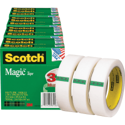 Scotch® Magic™ Tape, 1" x 216', Matte Clear, Pack Of 12 Rolls