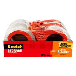 Scotch® Long Lasting Storage Packing Tape, With Refillable Dispenser, 3" Core, 1-7/8" x 38.2 Yd., Clear, Pack Of 4 Rolls