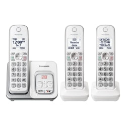 Panasonic® Cordless Telephone Handsets With Digital Answering System, KX-TGD633W, Pack Of 3 Handsets