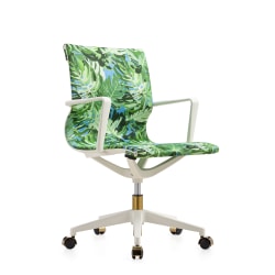 Raynor® Elizabeth Sutton Wynwood Pura Vida Fabric Mid-Back Task Chair, Green Pura Vida/White/Gold