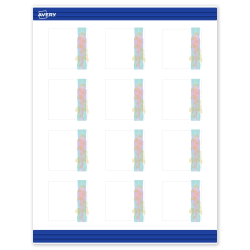Avery® Printable Cards With Sure Feed® Technology, 2" x 2", Matte White With Watercolor/Gold Leaf Design, Pack Of 120
