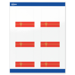 Avery® Printable Christmas Address Labels With Sure Feed® Technology, 94101, Square, 3" x 3", Glossy White/Red Gift Metallic Gold Bow, 60-PK