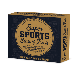 2026 Willow Creek Press Page-A-Day Daily Desk Calendar, 6-1/4" x 5-1/2", Super Sports Stats & Facts, January To December, 55229