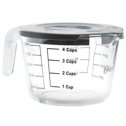 Oster Coolidge 4-Cup Glass Measuring Cup With Snap On Lid, 32 Oz, Clear