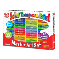 The Pencil Grip Kwik Stix Solid Tempera Paint Sticks, 10 mL, Assorted Colors, Pack Of 60 Sticks