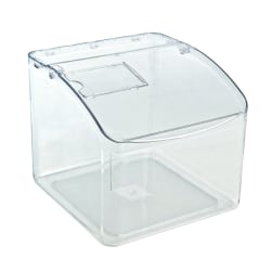 Azar Displays Candy Bin With Hinged Lid, 7"H x 7-3/4"W x 7-3/4"D, Clear