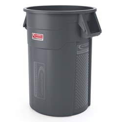 Suncast® Commercial Oval HDPE Utility Trash Can, 44 Gallons, Gray