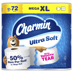Charmin Ultra Soft 2-Ply Toilet Paper, 104', White, 12 Mega XL Rolls Per Pack, Case Of 4 Packs