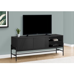 Monarch Specialties Sonny TV Stand For 58" TVs, 23-3/4"H x 59"W x 15-1/2"D, Black