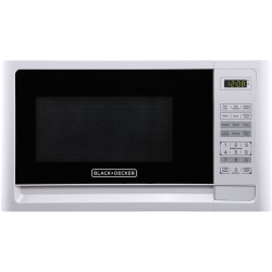 Black+Decker 1.1 Cu Ft Countertop Microwave, White