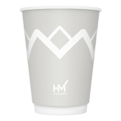 Highmark® Insulated Hot Cups, 12 Oz, 42% Recycled, Gray/White, Pack Of 50