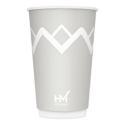 Highmark® Insulated Hot Cups, 16 Oz, 42% Recycled, Gray/White, Pack Of 50