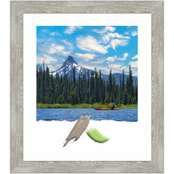 Amanti Art Rectangular Narrow Picture Frame, 24" x 28", Matted For 16" x 20", Dove Graywash