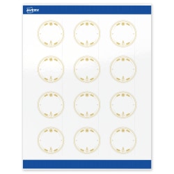 Avery® Printable Christmas Labels with Sure Feed® Technology, 94501, Round, 2", Glossy White With Metallic Gold Christmas Trees Design, Pack Of 120
