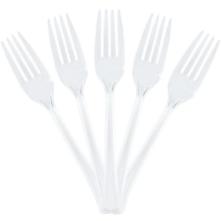 JAM PAPER Premium Utensils Party Pack, Plastic Forks, Clear, 20 Disposable Forks/Pack