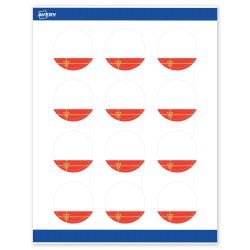 Avery® Printable Christmas Labels with Sure Feed® Technology, 94501, Round, 2", Matte White With Red Gift Metallic Gold Bow Design, Pack Of 120