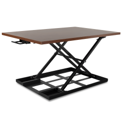 Mount-It! X-Lift 32"W Standing Desk Converter With Adjustable Height, Brown