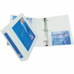 SKILCRAFT® Framed View Binder - 3" Binder Capacity - Letter - 3" Ring - Fastener(s): D-Ring - Pocket(s): Internal - White - Pocket, Easy Insert Spine
