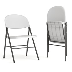 Flash Furniture HERCULES 330-lb Capacity Plastic Folding Chairs, Granite White/Charcoal, Set Of 2 Chairs