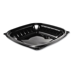 Dart® PresentaBowls® Pro™ Square Bowls, 24 Oz, Black, Bag Of 63 Bowls, Carton Of 4 Bags