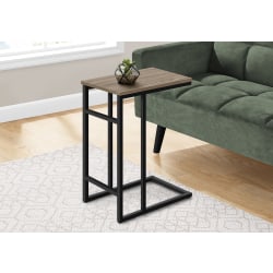 Monarch Specialties Abi Accent Table, 24"H x 18"W x 11-3/4"D, Black/Dark Taupe