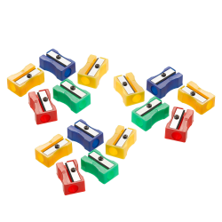 Westcott Single-Hole Pencil Sharpener Packs, Assorted Colors, Pack Of 24 Sharpeners, Set Of 3 Packs