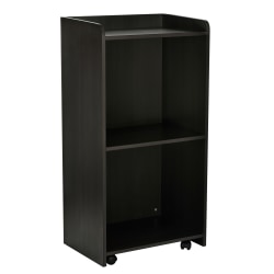Alpine AdirOffice Mobile Presentation Floor Lectern Stand With Shelves, 46"H x 24"W x 17"D, Black