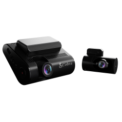 Cobra® Front 4K Smart Dash Cam with 1080p Rear Accessory Cam, GPS, Wi-Fi® and microSD™ Card, Black, SC250R