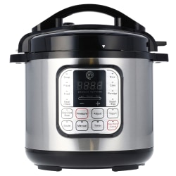 MasterChef 1000W 10-In-1 Multicooker, 6.3 Qt, Black/Silver