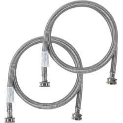 Certified Appliance Accessories 2 pk Braided Stainless Steel Washing Machine Hoses - 72" - Silver, Stainless Steel - WM72SS2PK