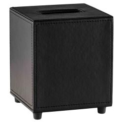 Erwyn Products Cordoba Boutique Tissue Box Covers With Magnetic Bases, 6-1/2"H x 5-7/16"L x 5-7/16"W, Black, Set Of 12 Covers