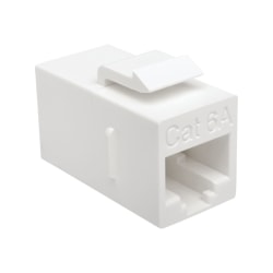 Tripp Lite Cat6a Straight Through Modular In Line Snap In Coupler RJ45 F/F - Network coupler - TAA Compliant - RJ-45 (F) to RJ-45 (F) - CAT 6a - white