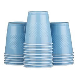 JAM PAPER Plastic Cups, 12 oz, Baby Blue, 20/pack