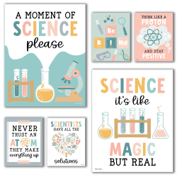 Hadley Designs Posters, Boho Science Bulletin Board Classroom Posters, Set Of 6