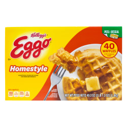 Eggo Homestyle Waffles, 49.3 Oz, Box Of 40 Waffles