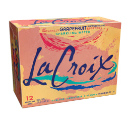 LaCroix® Core Sparkling Water with Natural Grapefruit Flavor, 12 Oz, Case of 12 Cans