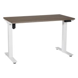 Office Star™ Pro Line II Prado 2-Stage 1-Motor Height-Adjustable Table, 47" x 47-3/4", Urban Walnut/White