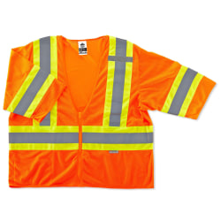 Ergodyne GloWear Safety Vest, 2-Tone, Type-R Class 3, 4X/5X, Orange, 8330Z