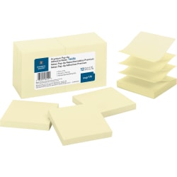 Business Source Reposition Pop-up Adhesive Notes - 3" Flag/Notex 3" Flag/Note - Square - Yellow - Removable, Repositionable, Solven - 16454