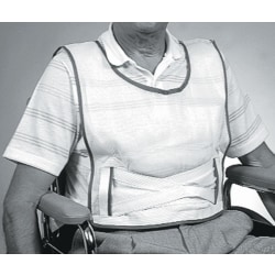 Medline Slipover Patient Safety Vests, Large, White, Pack Of 6 Vests