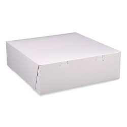 SCT® Paper Bakery Boxes, 4"H x 12"W x 12"D, White, Carton Of 100 Boxes