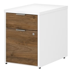 Bush Business Furniture Jamestown 23-2/3"D Vertical 2-Drawer File Cabinet, Fresh Walnut/White, Standard Delivery